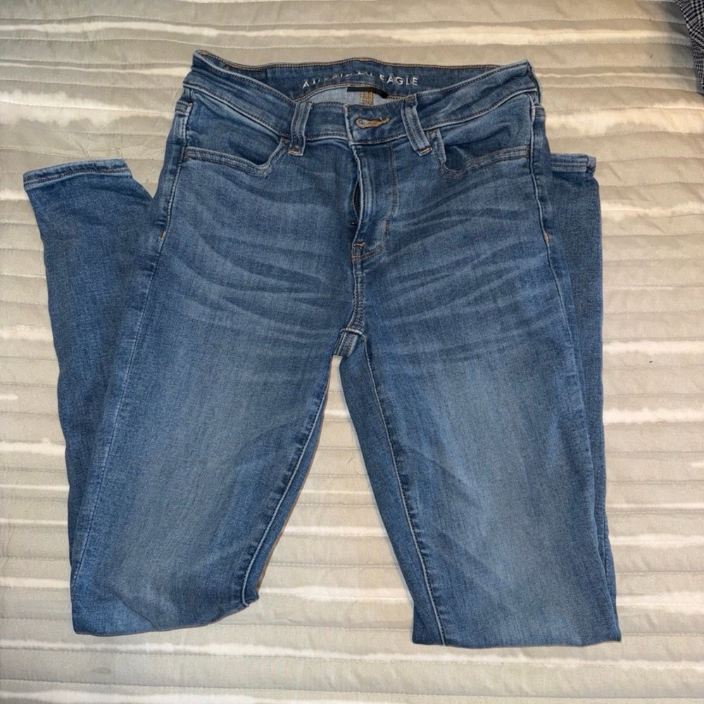American Eagle Outfitters Women's Light Blue Skinny Jeans